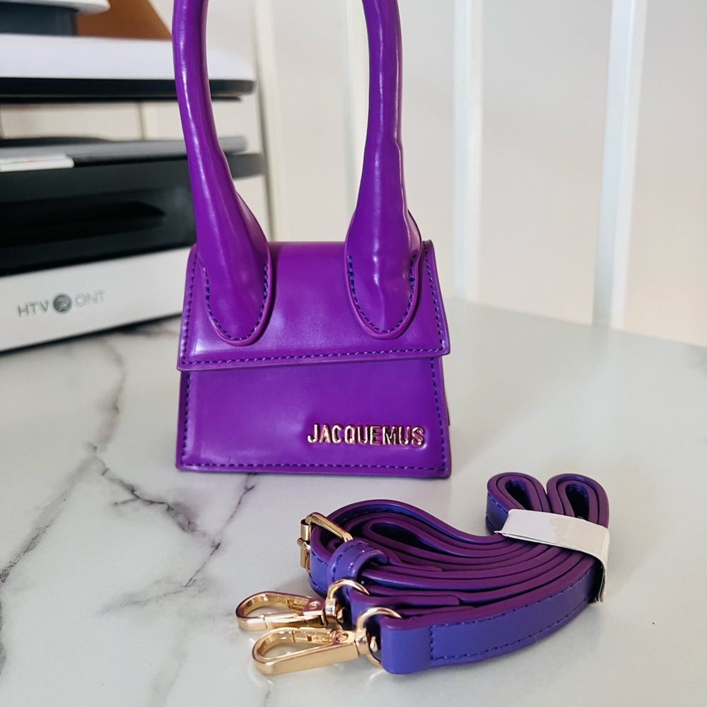 Purple Mini Bag with Gold Accents